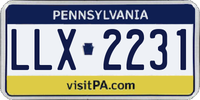 PA license plate LLX2231