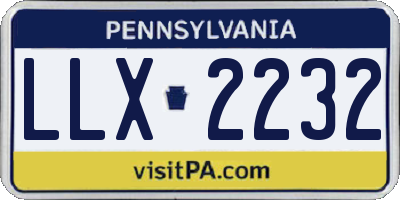 PA license plate LLX2232