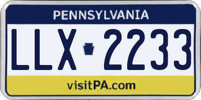 PA license plate LLX2233