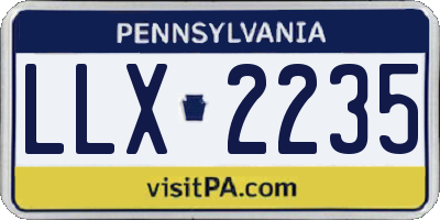 PA license plate LLX2235