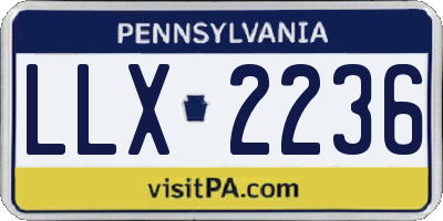 PA license plate LLX2236