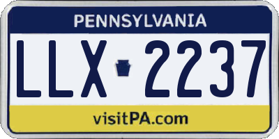 PA license plate LLX2237