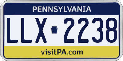 PA license plate LLX2238