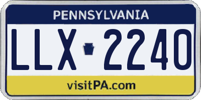 PA license plate LLX2240