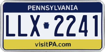 PA license plate LLX2241