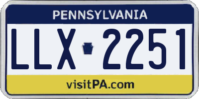 PA license plate LLX2251