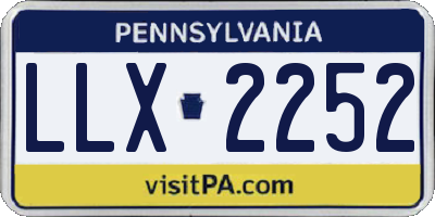 PA license plate LLX2252