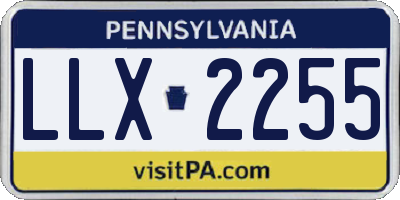 PA license plate LLX2255