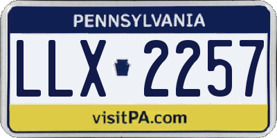 PA license plate LLX2257