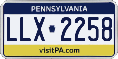 PA license plate LLX2258