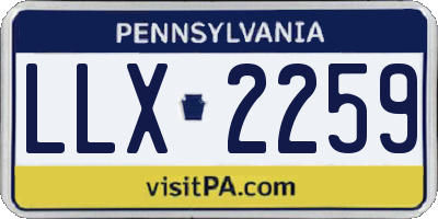 PA license plate LLX2259
