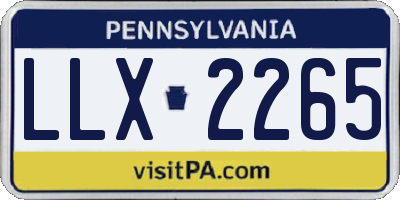 PA license plate LLX2265