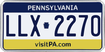PA license plate LLX2270