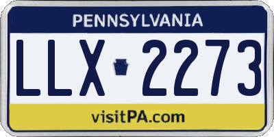PA license plate LLX2273