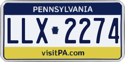 PA license plate LLX2274