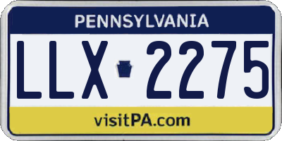 PA license plate LLX2275