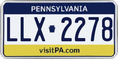 PA license plate LLX2278
