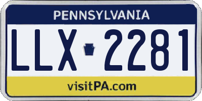 PA license plate LLX2281