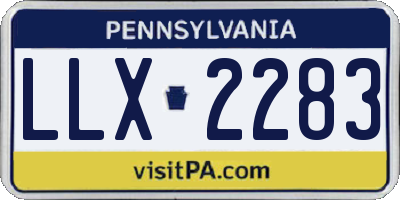 PA license plate LLX2283