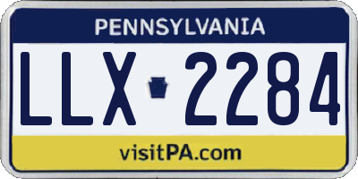 PA license plate LLX2284