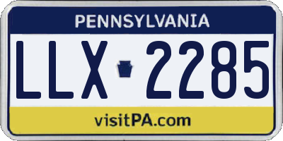PA license plate LLX2285