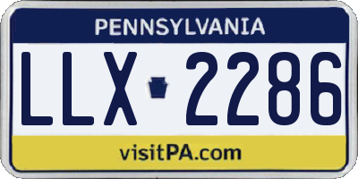 PA license plate LLX2286