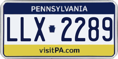 PA license plate LLX2289