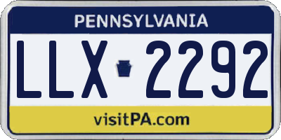 PA license plate LLX2292