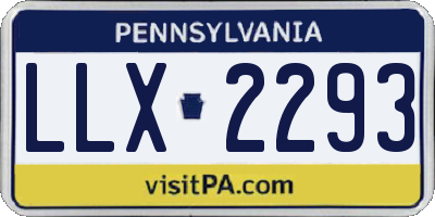 PA license plate LLX2293