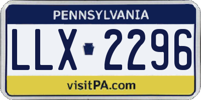 PA license plate LLX2296