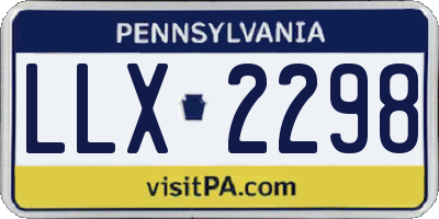 PA license plate LLX2298