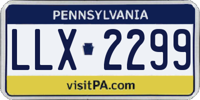 PA license plate LLX2299
