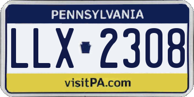 PA license plate LLX2308
