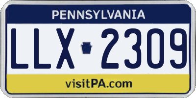 PA license plate LLX2309