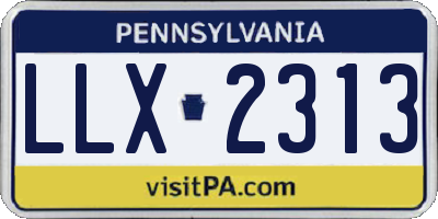 PA license plate LLX2313