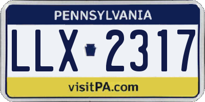 PA license plate LLX2317