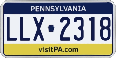 PA license plate LLX2318