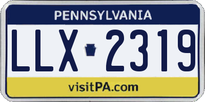 PA license plate LLX2319