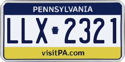 PA license plate LLX2321