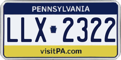 PA license plate LLX2322