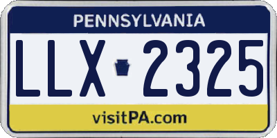 PA license plate LLX2325