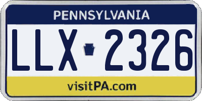 PA license plate LLX2326