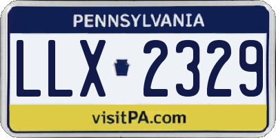 PA license plate LLX2329