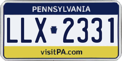 PA license plate LLX2331