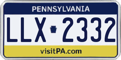 PA license plate LLX2332