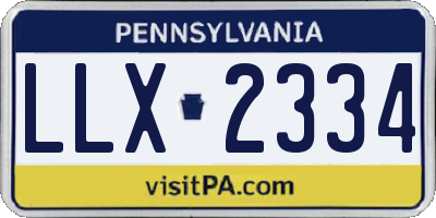 PA license plate LLX2334