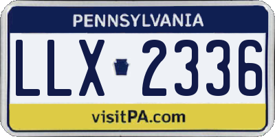 PA license plate LLX2336