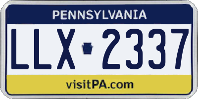 PA license plate LLX2337