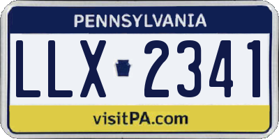 PA license plate LLX2341