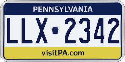 PA license plate LLX2342